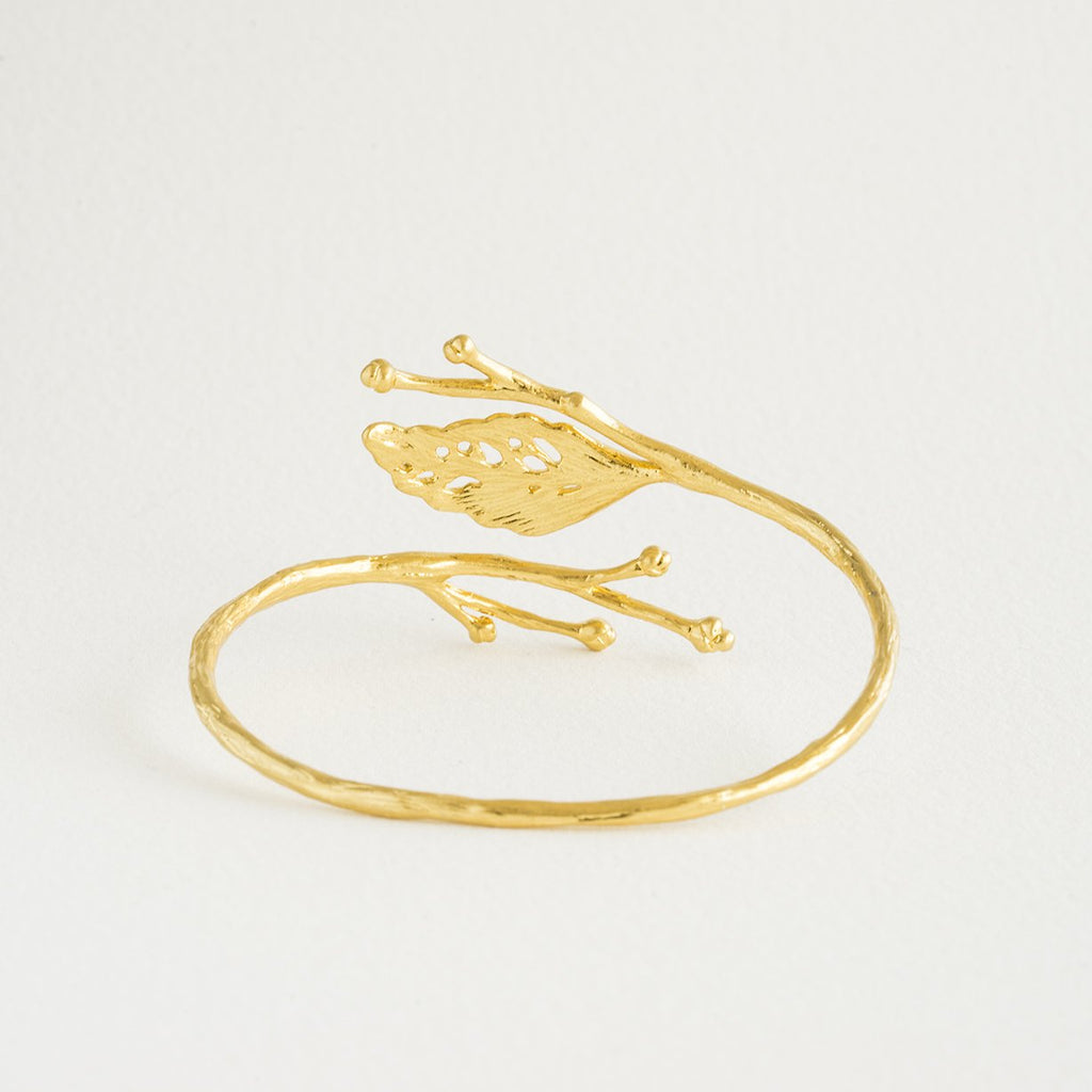 18K Gold Plated Olive Branch Bracelet