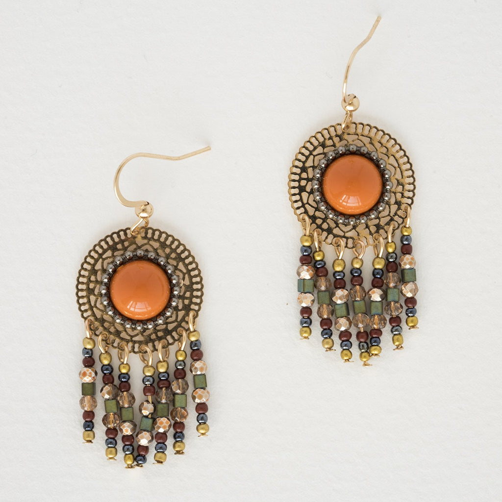 Bohemian Macrame Beaded Earrings