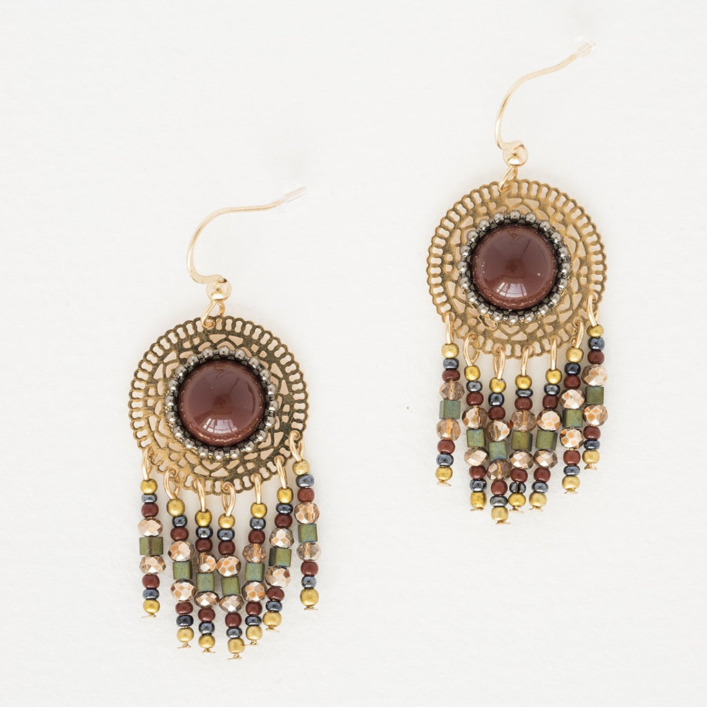 Bohemian Macrame Beaded Earrings