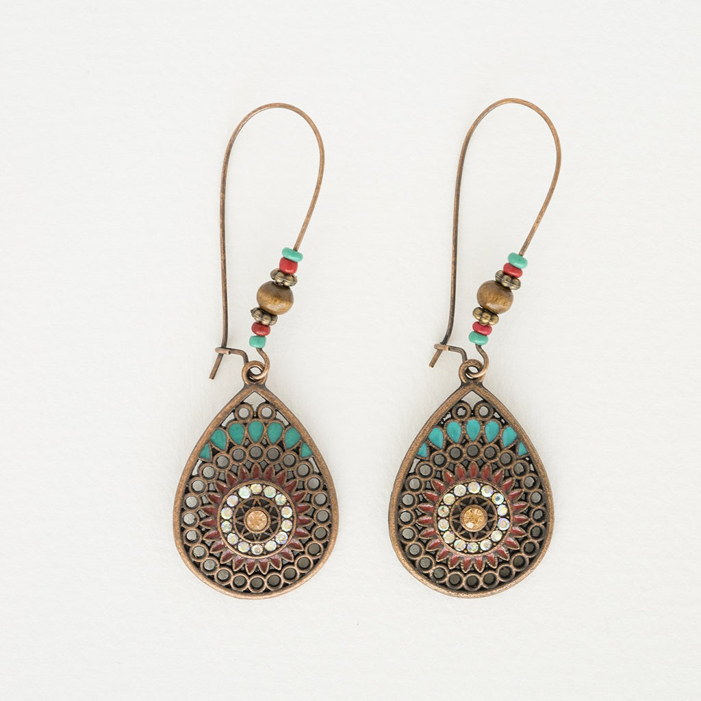 Bohemian Turquoise Peacock Tail Earrings