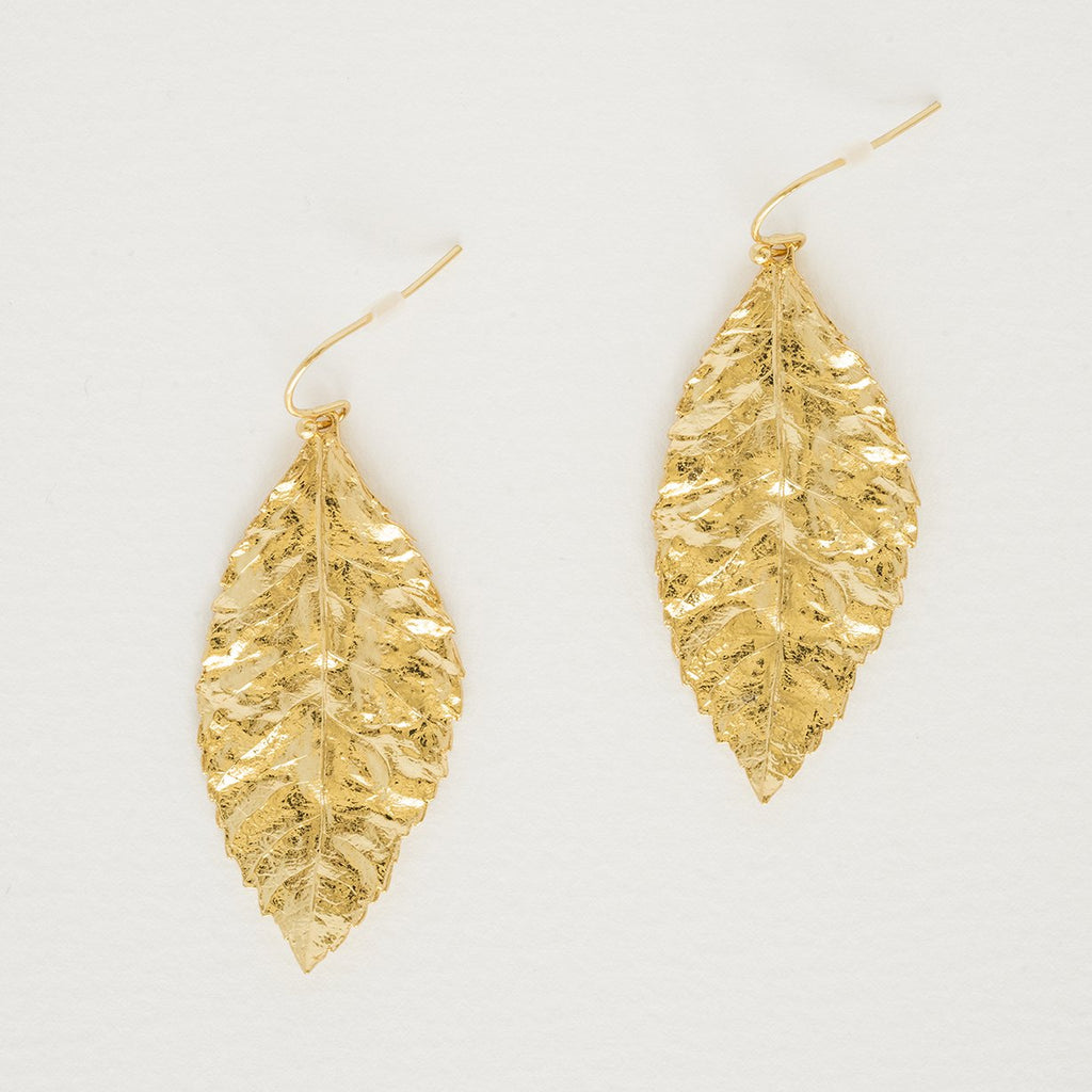 Golden Leaves Drop Earrings