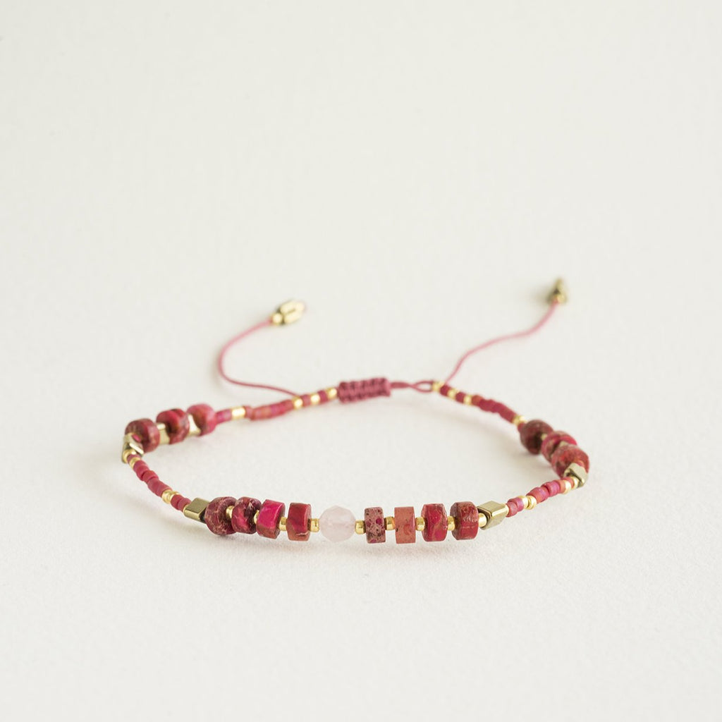 Natural Rose Quartz Energy Red Bracelet 