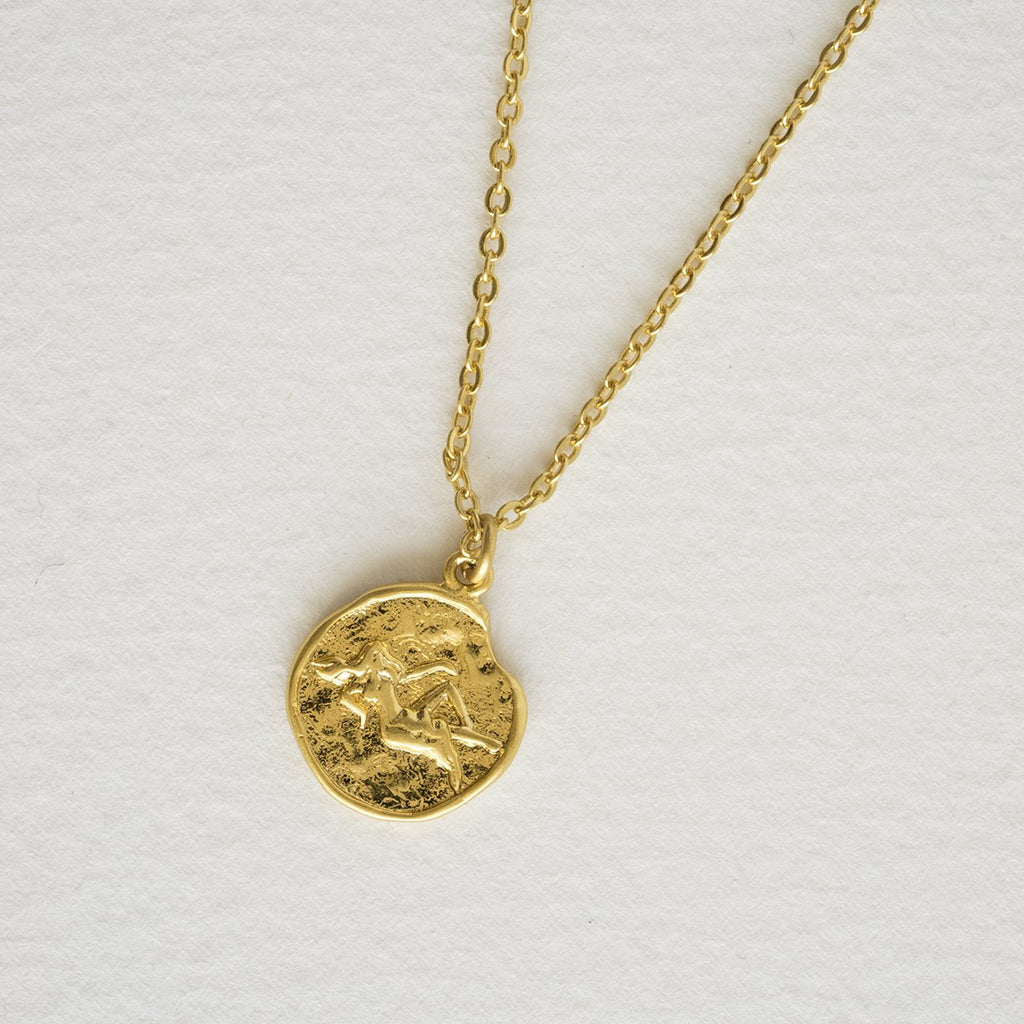 Vintage Design Zodiac Coin Necklace